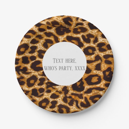動物，アニマルプリント，ヒョウ，チータ ペーパープレート (正面)