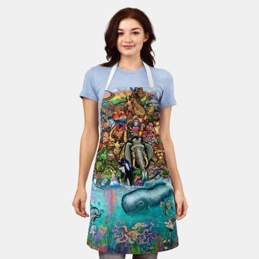 動物 エプロン (着用した状態)