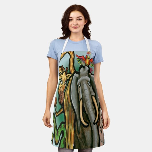 動物 エプロン (着用した状態)