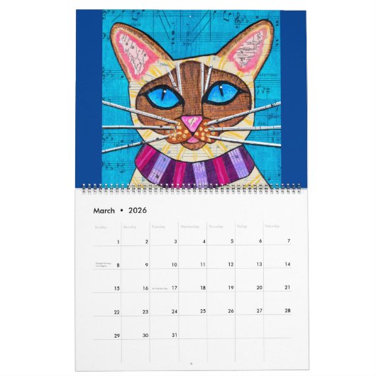 動物 カレンダー (3月 2026)