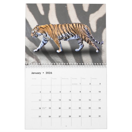 動物 カレンダー (1月 2026)