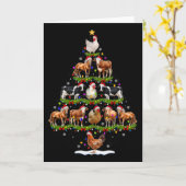動物 クリスマスツリーライト 鶏 牛 ヤギ 農場 カード (黄色い花)