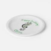 動物 – クール SEAHORSE -ハッピーバースデー- ペーパープレート (アングル)