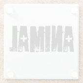 動物 – ジムボディビルフィットネス ガラスコースター (裏面)