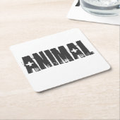 動物 – ジムボディビルフィットネス スクエアペーパーコースター (アングル)