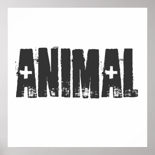 動物 - スポーツジム ボディビル フィットネス ポスター (正面)