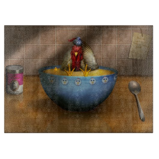 動物 – チキン – チキンスープiPad頭が切れるカバー カッティングボード (正面)