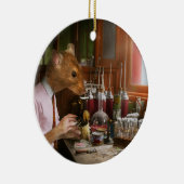 動物 - ネズミ - 実験用ネズミ セラミックオーナメント (右)