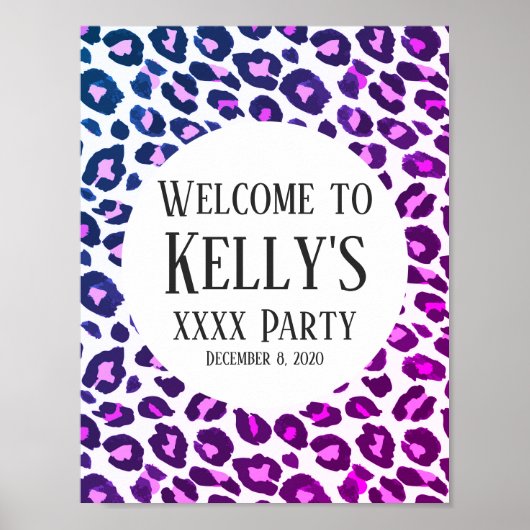 動物，ヒョウ，チーター歓迎サイン ポスター (正面)