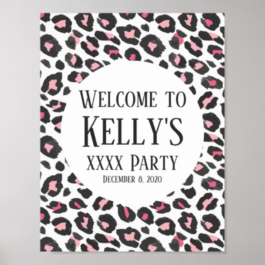 動物，ヒョウ，チーター歓迎サイン ポスター (正面)