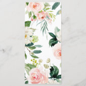 動物 & フラッシュピンクの花のベビーシャワーフラットメニュー メニュー (裏面)