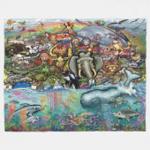 動物 フリースブランケット (正面(横))