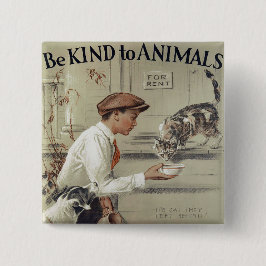 動物-ヴィンテージポスターに親切があって下さい 缶バッジ