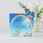 動物·少女·電車·虹の誕生日パーティー 招待状 (スタンド正面)