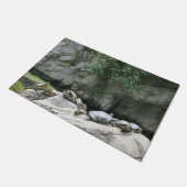 動物，水，亀，石，花，自然 ドアマット (アングル)