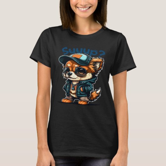 動物 犬 猫 フクロウ キツネ かわいい 8 Tシャツ (正面)