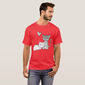 動物 猫 ネコ 愛 カップル 女子 Tシャツ (正面フル)