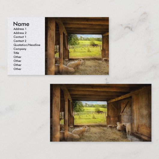 動物 – 羊 – 羊のカウント 名刺 (正面/裏面)