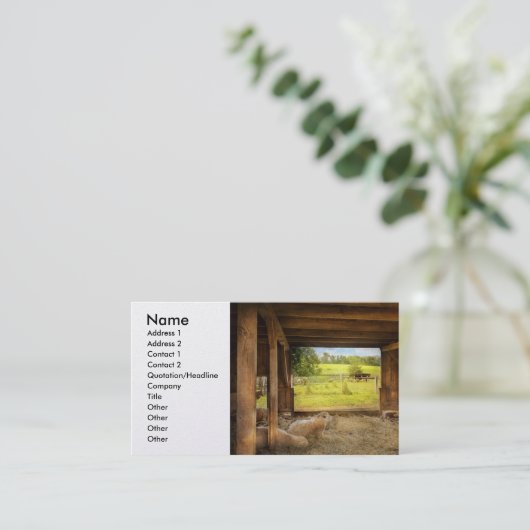 動物 – 羊 – 羊のカウント 名刺 (スタンド正面)