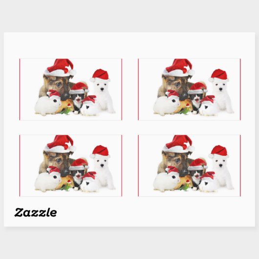 動物 長方形シール (シート)