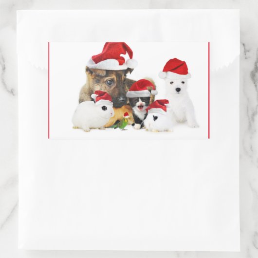 動物 長方形シール (バッグ)