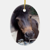 動物，馬，ポニー セラミックオーナメント (正面)