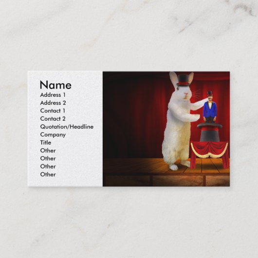 動物 – 魔法ウサギ 名刺 (正面)