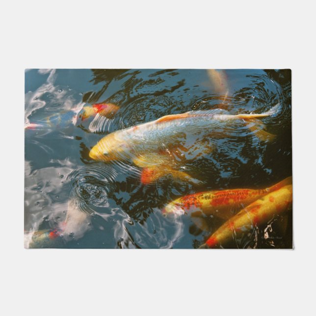 動物 – 魚 – 幸運を授ける ドアマット (正面)