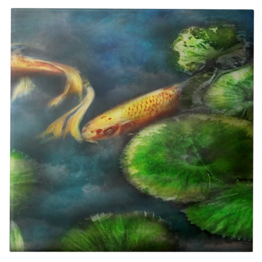 動物 - 魚 - 恥ずかしがり屋の魚 タイル (正面)