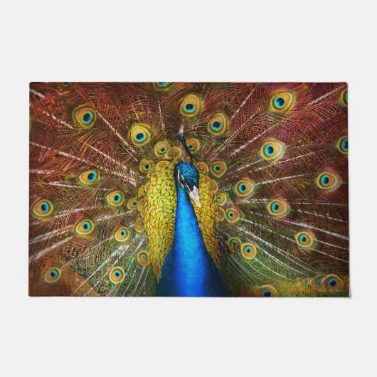 動物 – 鳥 – 孔雀誇りを持った ドアマット (正面)