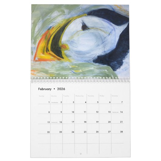 動物! 2019年のカレンダーオリジナル動物のアートワーク カレンダー (2月 2026)