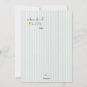 動物ABCの写真の誕生日のパーティの招待状 招待状 (裏面)