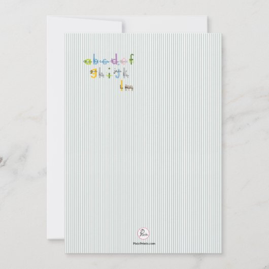 動物ABCの写真の誕生日のパーティの招待状 招待状 (裏面)