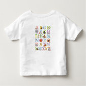 動物ABCの子供のTシャツ（青） トドラーTシャツ (裏面)