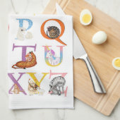 動物ABCティータオル キッチンタオル (四つ折り)