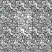 動物ABC白黒 ファブリック (タイル)