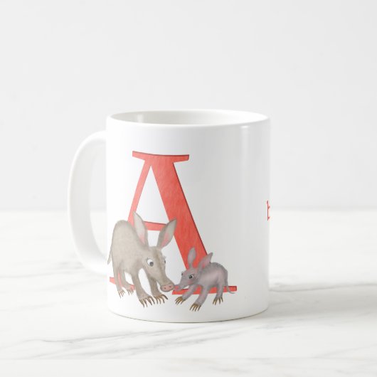 動物ABC Aはアードバークマグ用 コーヒーマグカップ (正面左)