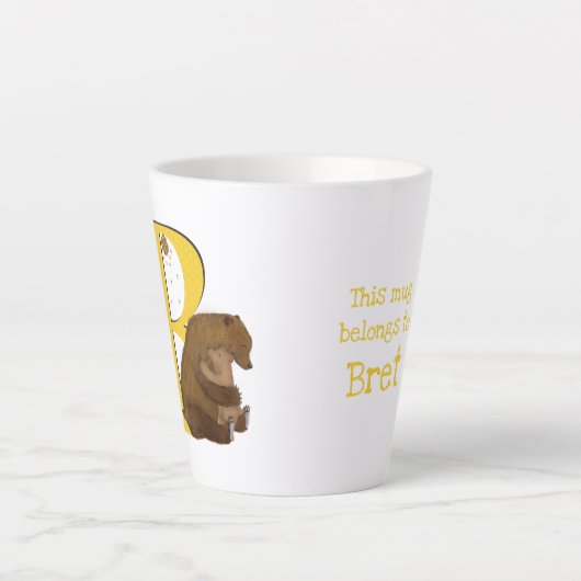 動物ABC Bはクマラテマグ用 カフェラテマグ (正面)