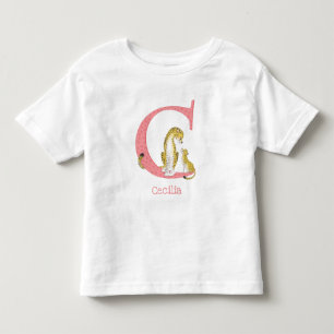 動物ABC CはチーズTシャツ用 トドラーTシャツ