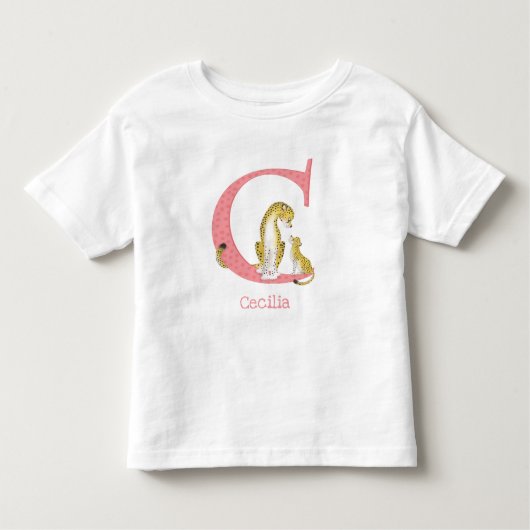 動物ABC CはチーズTシャツ用 トドラーTシャツ (正面)