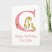 動物ABC Cはチータの誕生日カード用です カード (正面)