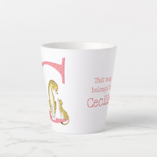 動物ABC Cはチーターラテマグ用 カフェラテマグ (正面)