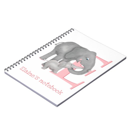 動物ABC Eは象のノート用 ノートブック (左側)