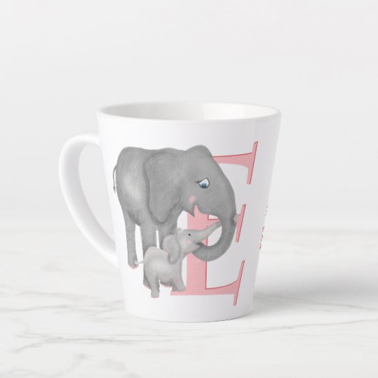 動物ABC Eは象のラテマグ用 カフェラテマグ (左アングル)