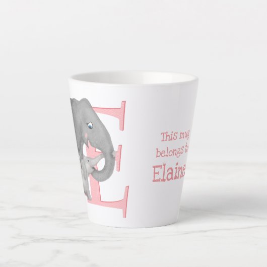 動物ABC Eは象のラテマグ用 カフェラテマグ (正面)