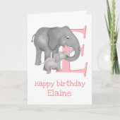 動物ABC Eは象の誕生日カード用 カード (正面)
