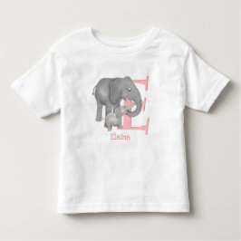 動物ABC Eは象Tシャツ用 トドラーTシャツ