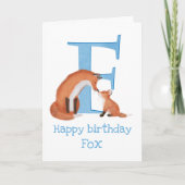 動物ABC Fはフォックス誕生日カード用 カード (正面)