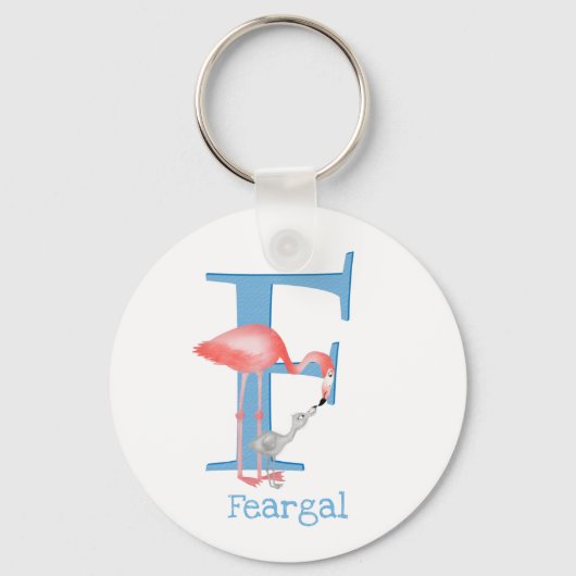 動物ABC Fはフラミンゴキーリング用 キーホルダー (正面)