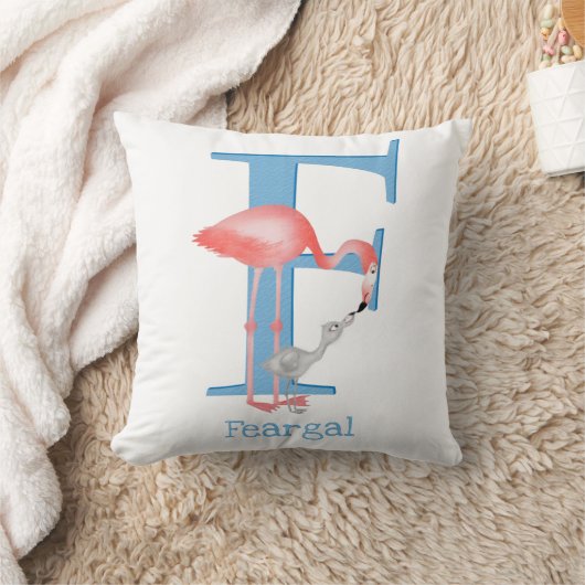 動物ABC Fはフラミンゴクッション用 クッション (ブランケット)